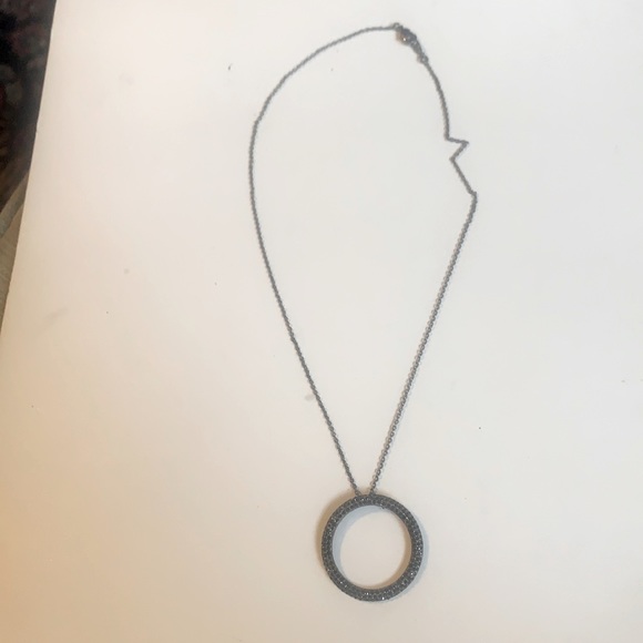 Nadri black silver circle O necklace - Picture 1 of 9